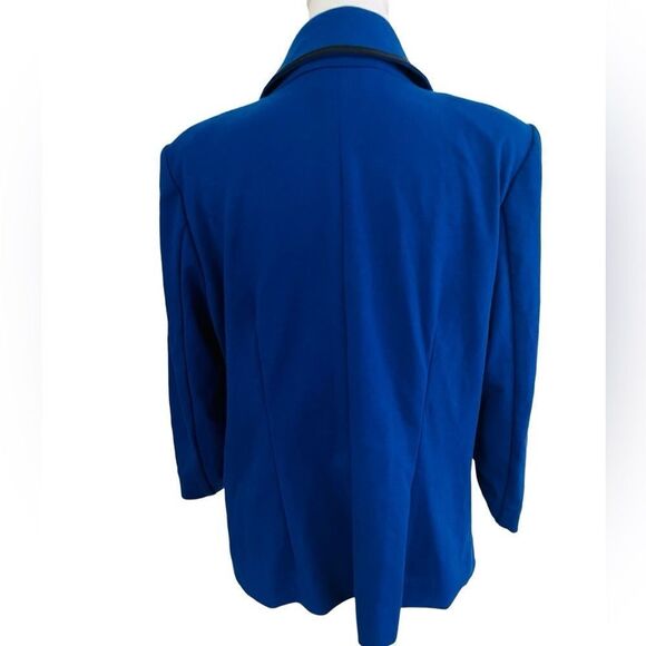 Laundry by Shelli Segal royal blue/ black trim Ponte knit blazer size 12. - Picture 4 of 8